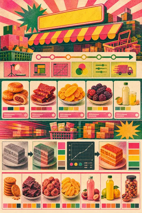 先保底，再提速：食品电商商品图 AI 调色流程：食品电商商品图 处理前后对比